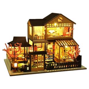 情人节DIY小屋手工拼装带灯微缩模型房屋装饰摆件生日礼品