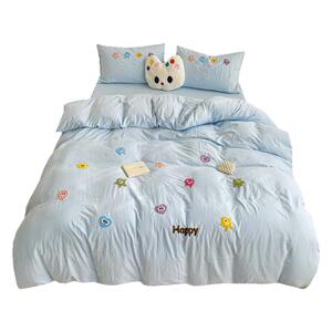 ins床上纯棉四件套2024新款全棉床单被套床品学生单人宿舍三件套4