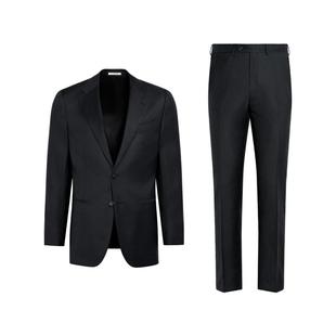 经典热卖-SUITSUPPLY深灰色羊毛修身正装西装套装