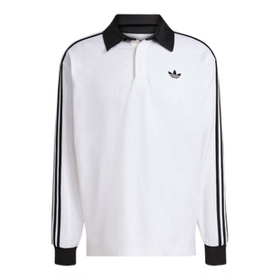 Adidas/阿迪达斯正品三叶草男士宽松翻领长袖POLO衫KE3575