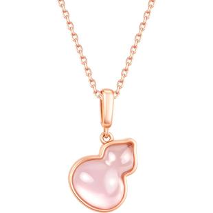 SIMPLEJOYS简单快乐糖心葫芦福禄项链女s925银粉晶锁骨链桃花转运