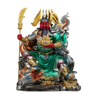 财神关公神像摆件招财供奉关二爷托宝立刀公司办公室店铺开业礼品