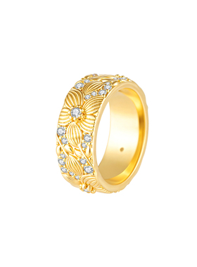 风栖戒指轻奢小众镀金锆石指环