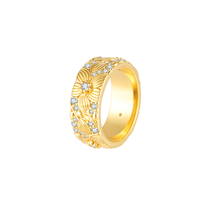 风栖戒指轻奢小众镀金锆石指环