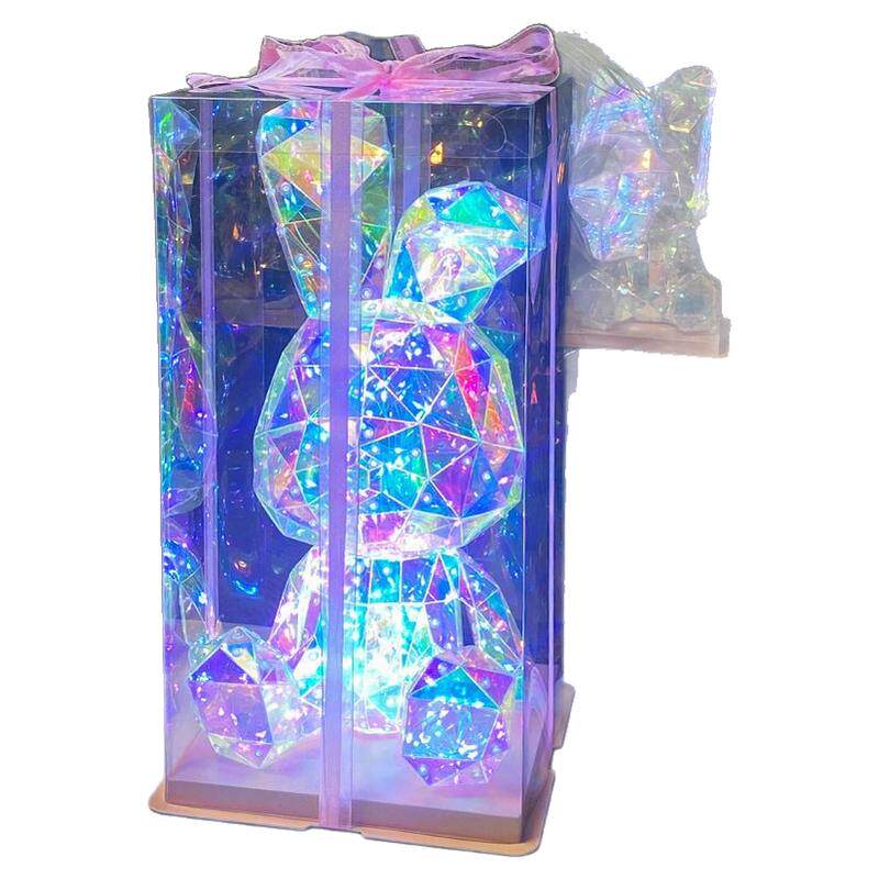儿童礼物幻彩发光熊玩具摆件新年