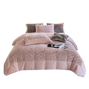 秋冬水貂绒保暖四件套1米8床加厚珊瑚牛奶绒床单2M被子罩床笠品