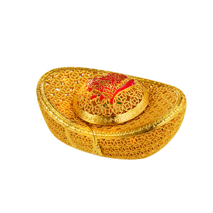 Zippo打火机金元宝官方正品非遗花丝防风煤油送男友生日礼物摆件