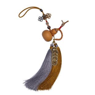 大善堂天然开口葫芦五帝钱汽车挂件新款吊饰后视镜男2026出入平安