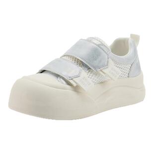 星期六夏季网面厚底小白鞋女2025新款丑萌魔术贴透气轻便休闲板鞋