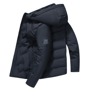 雪中飞男式羽绒服短款连帽休闲小个子冬季外套轻便保暖90白鸭绒服