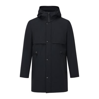 KALTENDIN卡尔丹顿男士商务风衣秋冬新款通勤黑色中长款外套