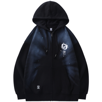 LAMLICKA潮牌拉链开衫连帽卫衣男