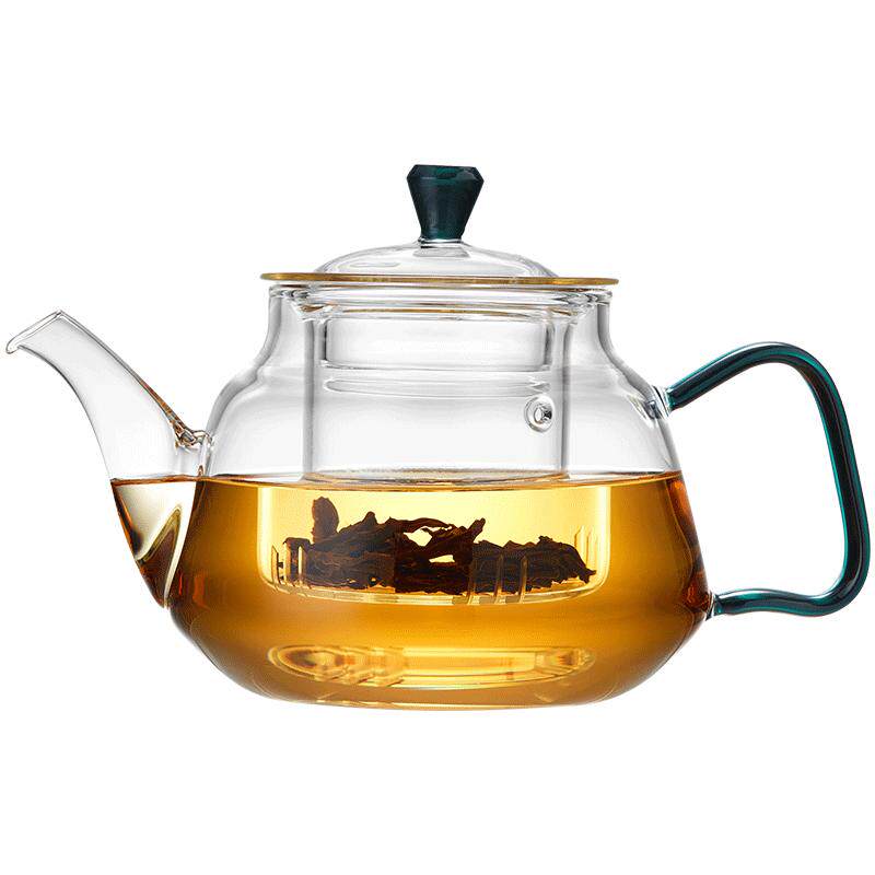 玻璃茶壶泡茶单壶耐高温煮茶器家用烧水壶套装加厚过滤花茶壶茶具