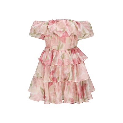 ARTEPURA抹胸裙粉绿花朵印花