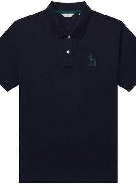 哈吉斯男士简约纯色POLO衫