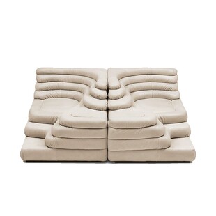 意式轻奢真皮沙发现代极简高端别墅客厅艺术创意梯田异形组合沙发