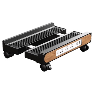 电脑主机托架台式机箱托盘带滑轮移动置物架家用办公桌下放置支架