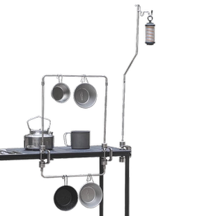 户外露营IGT灯架可拓展灯杆三件套不锈钢igt桌面夹下挂架置物架