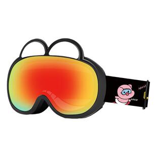 乐凯奇儿童滑雪眼镜双层防雾小童滑雪镜头盔一体式雪镜护目镜装备