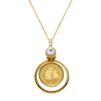 日本进口限量母子吊坠英女王金币