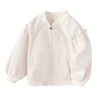 巴拉巴拉童装女童外套千鸟格小香风棒球服秋季儿童小童上衣荷叶边
