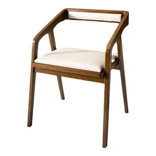 实木带扶手椅子客厅北欧简约现代休闲靠背椅家用办公书房书桌椅子