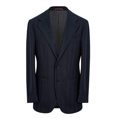 600g重精纺拉绒人字纹西服