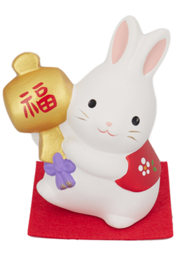 药师窑陶土日式可爱兔子桌面摆件