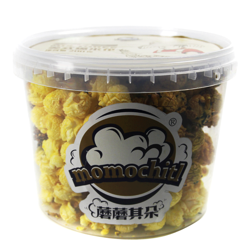 momochitl美式球形岩烧海苔爆米花办公室膨化休闲小零食桶装200g