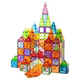 儿童磁力片积木磁铁4D彩窗磁片拼图男女孩益智拼装节日礼物玩具