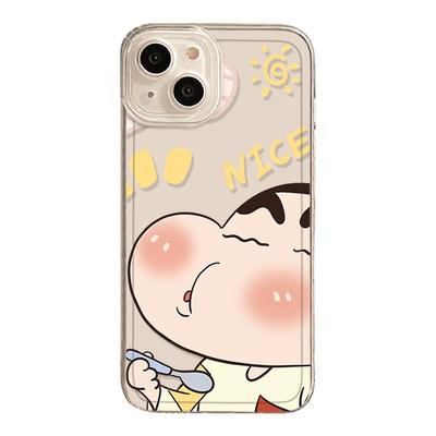 适用苹果手机壳小新透明可爱卡通