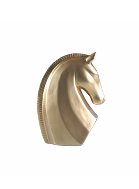 陶瓷电镀哑金马头摆件