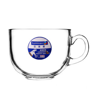 大容量耐热钢化玻璃杯早餐杯牛奶麦片杯带盖勺可微波酸奶杯甜品碗