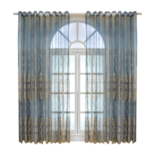 欧式窗纱帘高档奢华刺绣花客厅卧室阳台飘窗落地窗防晒遮阳遮光纱