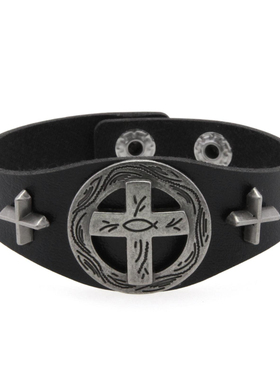 皮革手环星星十字架骷髅男女手镯