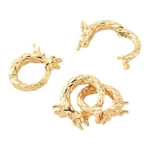 高品质18K包金大号椭圆珍珠扣手工diy手链项链生肖龙白金色收尾扣