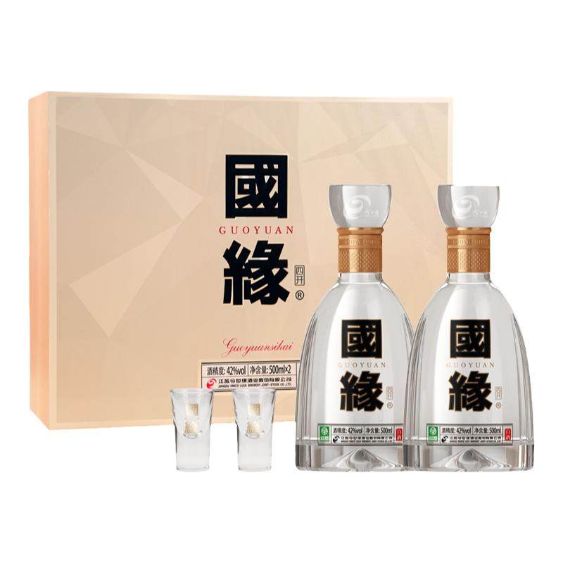 国缘四开礼盒醇厚42度500ml*2瓶