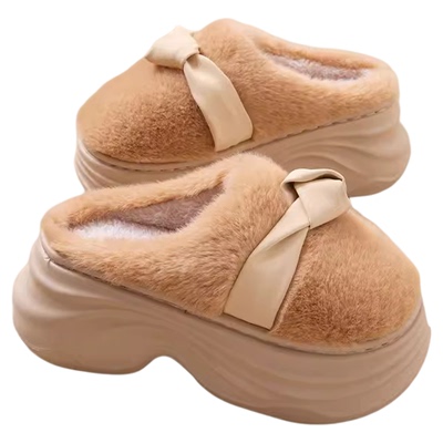 8CM增高棉拖鞋女2025新款冬保暖