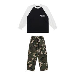 街舞儿童潮服演出服男女童长袖宽松T恤套装童装嘻哈风表演服装秋