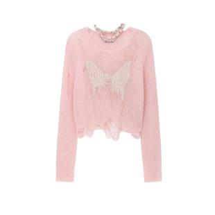 REVAN芮范设计师款软糯肌理感樱花粉毛衫RL10601189