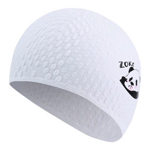 洲克硅胶泳帽专业游泳训练加大熊猫帽子zoke女士长发不勒头男泳镜
