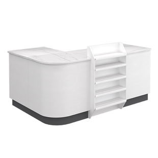 实木美宜佳收银台超市便利店烟酒柜店铺小型转角吧台零食店展示柜