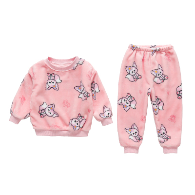 小童女宝宝珊瑚绒睡衣秋冬加厚款