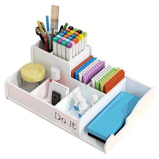 粉笔盒收纳盒讲台办公室桌面杂物收纳盒木盒子教室讲桌多功能笔筒