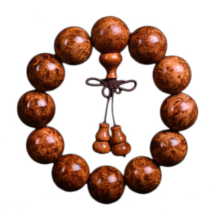 正宗缅甸黄花梨2.0手串媲美海南瘤疤影子水波纹民族风佛珠情侣款