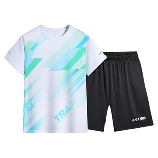 儿童羽毛球服男童短袖速干冰丝运动套装男孩子乒乓网球篮球训练服