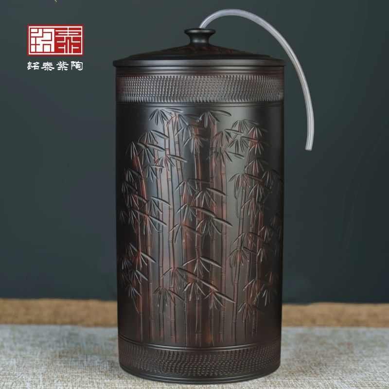 水缸家用储水用陶瓷老式带盖纯净水桶大容量过滤泡茶台饮水机抽水