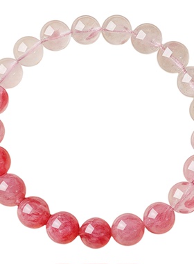 收藏级天然正品桃花水晶手串