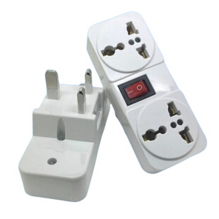 英标13A方脚转换插头万能孔带开关/无线转换器扩展插座港澳旅多用