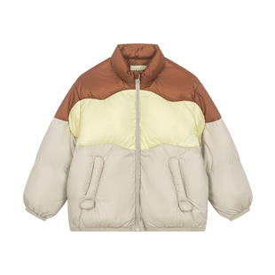 马拉丁儿童羽绒服25冬新款小童趣味撞色拼接三防轻薄羽绒服